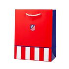 Large gift bag red crest and blue with lower stripes 30x12x40 cm